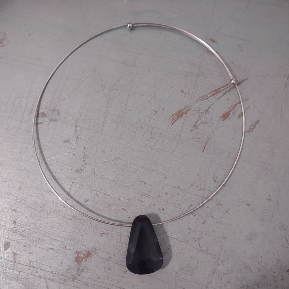 A black acrylic necklace